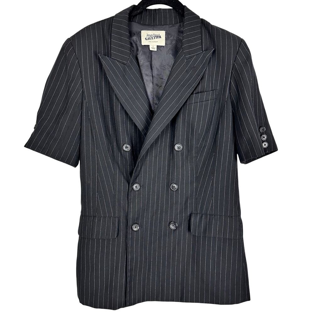 RARE Y2K Jean Paul Gaultier x Target Pinstripe Short Blazer Prep Whimsygoth Lrg